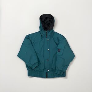 RARE VTG London Fog Puffer Jacket Men’s L 80s 90s Green Aztec Lining Coat